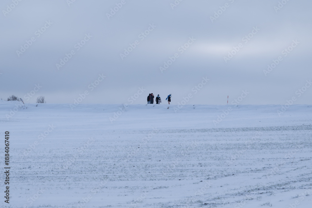 Fototapeta premium SNOW COVERED LANDSCAPE IN WINTER
