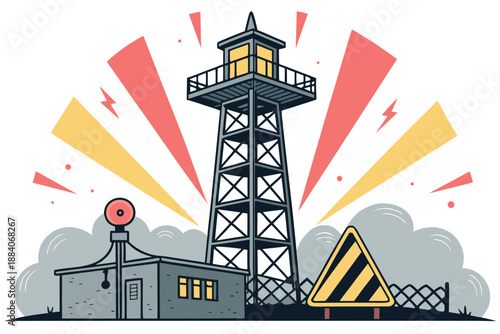 Air Raid Siren Warning Sign