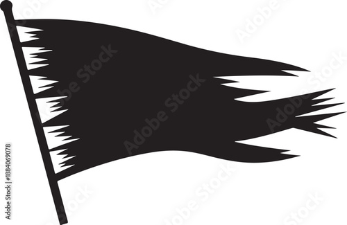 Ripped pirate flag silhouette for prints or patterns
