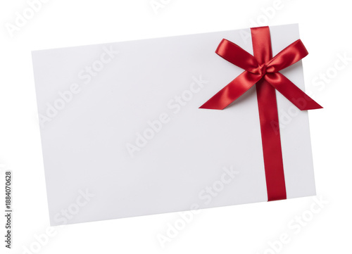 Wallpaper Mural gift card with red ribbon, isolated on background. Torontodigital.ca