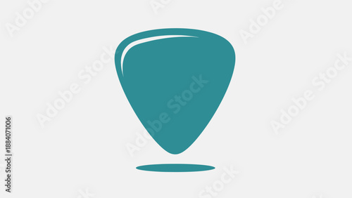 Free Download Teal Guitar Pick with Shadow on Light Grey Background - Minimalist Music Icon - GFXLoad