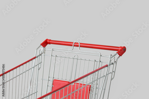 Shopping cart on grey backg...