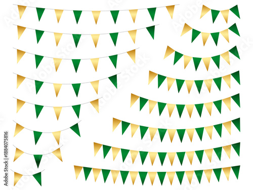 ガーランド三角、曲線、m金17緑