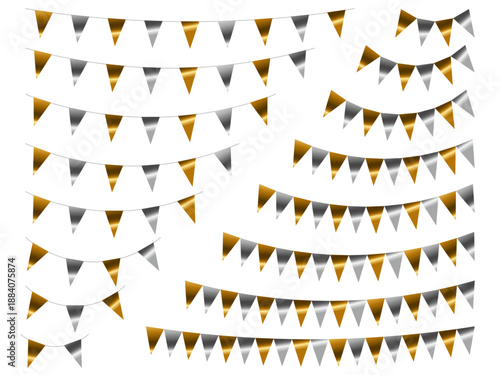 ガーランド三角、曲線、金2銀