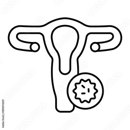 Uterus Infection Vector Icon which can easily modify or edit