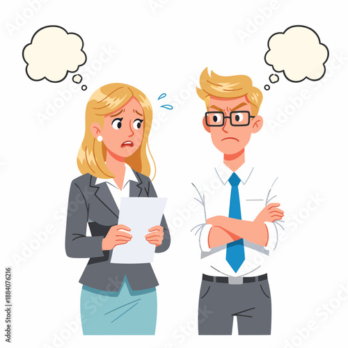 Confused businesspeople in disagreement.