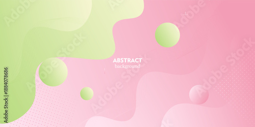 Abstract 3D background in soft green and pink colors with a wave pattern. Realistic wave background. Vector Eps10