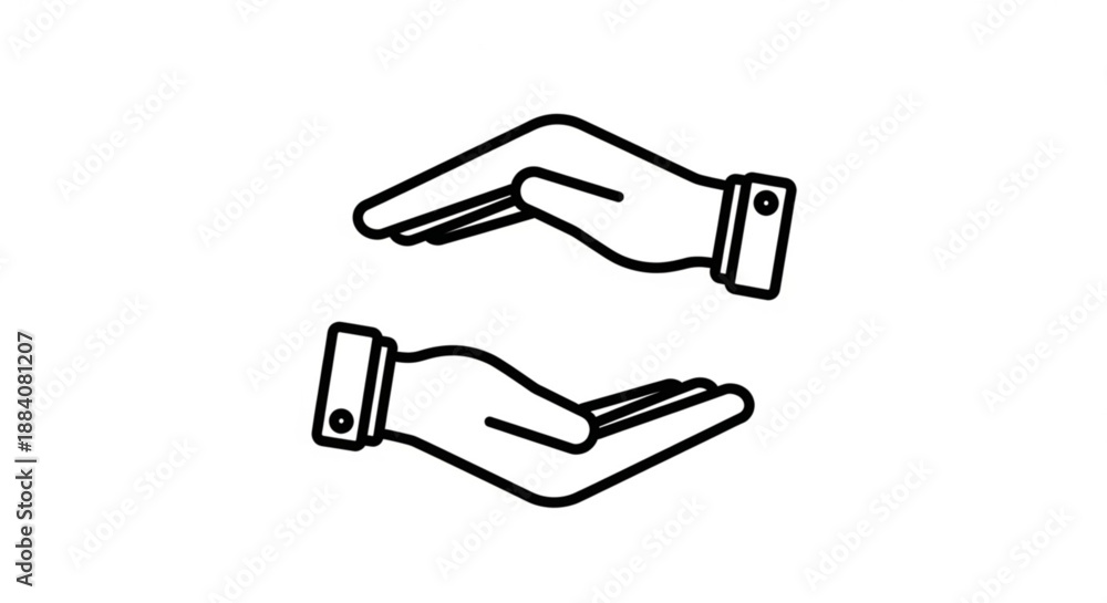 Fototapeta premium Two hands reaching out to each other in a gesture of trust and partnership