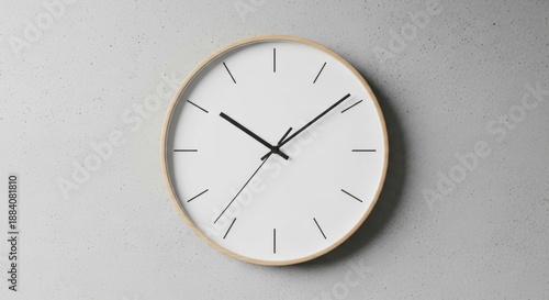 Wallpaper Mural Minimalist wall clock with black hands and white face. Torontodigital.ca