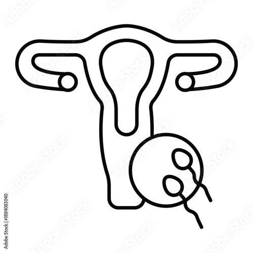 Uterus Laparoscopy Vector Icon which can easily modify or edit