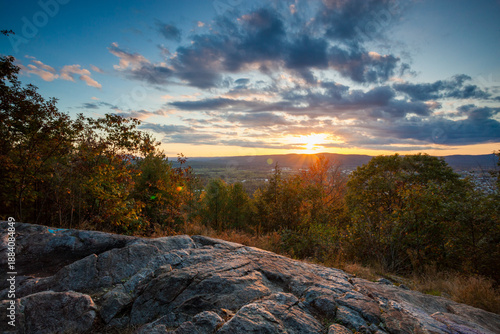 Sunset view from aptly named Sunset Rock overlooking Keene, NH