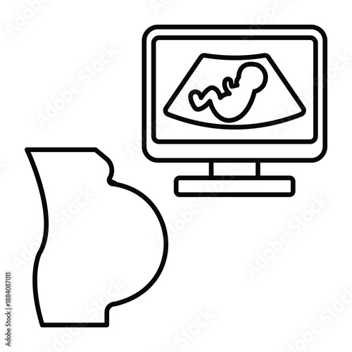Fetal Monitor Vector Icon which can easily modify or edit