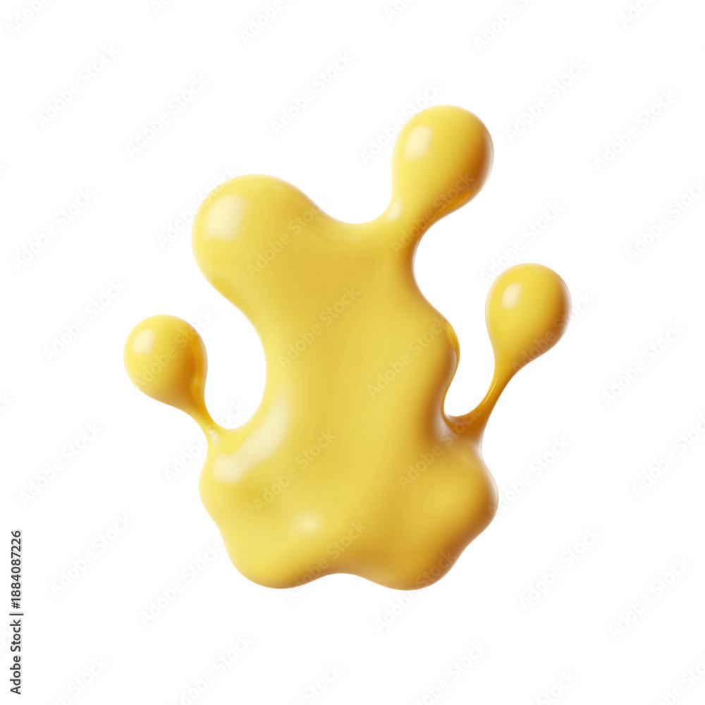 Fototapeta premium Bright yellow abstract liquid splash shape