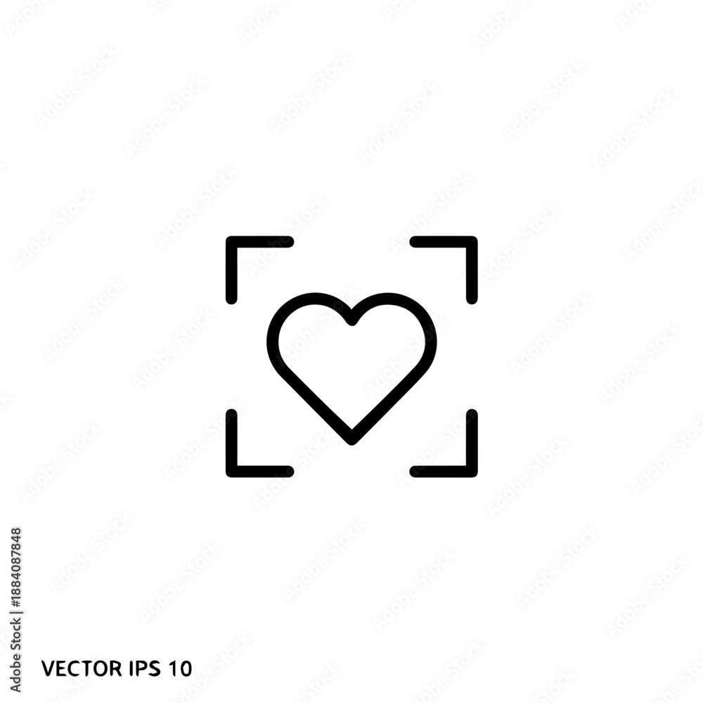 Obraz premium Simple heart outline Vector