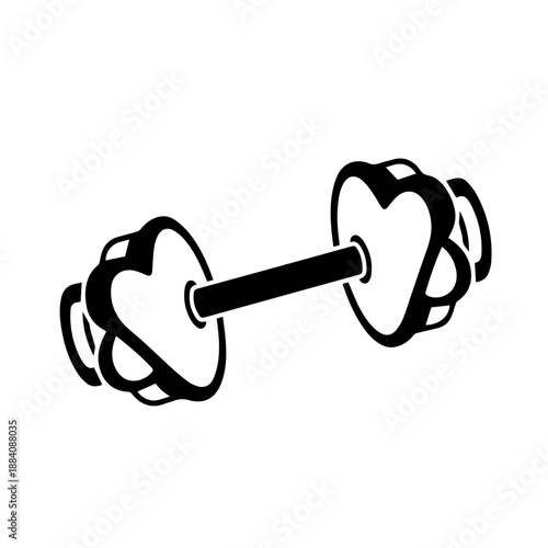 Black and white exercise dumbbell Vector