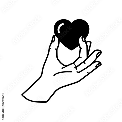 Person holding heart Vector