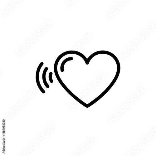 Heart with pulse symbol Vector