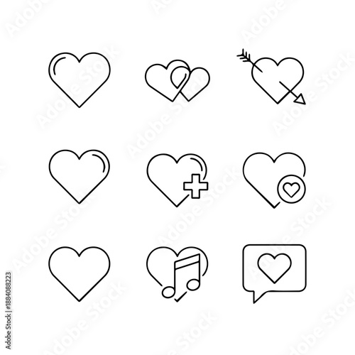Collection of heart icons Vector