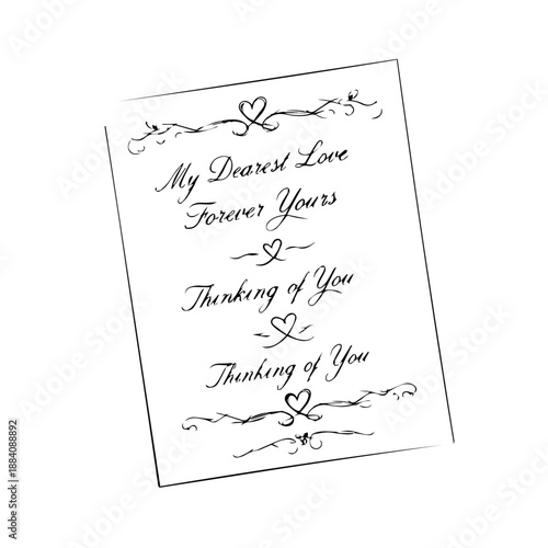 Handwritten love letter Vector
