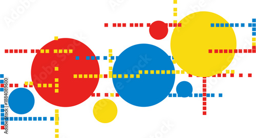 Colorful Circles and Dots Pattern Design.