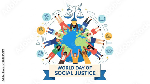 Diverse people around the world unite for world day of social justice equality and human rights