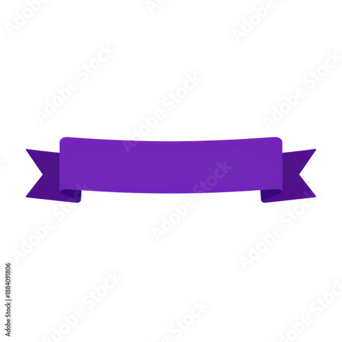 Purple ribbon banner with folded edges.
