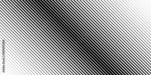 Thin line halftone gradient texture. Fading vertical stripe gradation background. Repeating wide pattern backdrop.