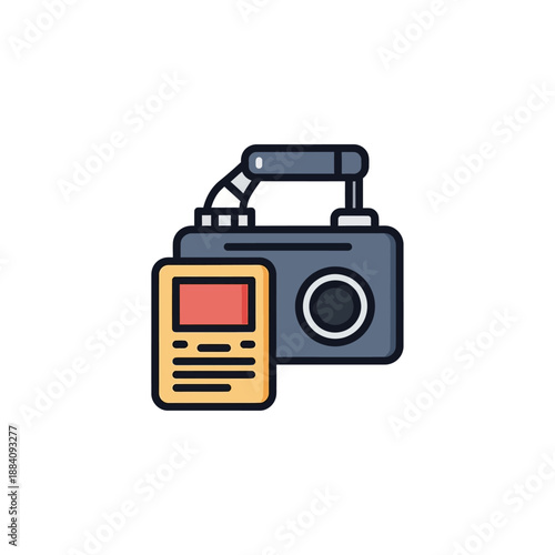 Retro portable radio and cassette player icon