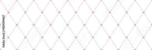 Pastel pink hearts valentine harlequin diamond rhombus seamless vector pattern banner background