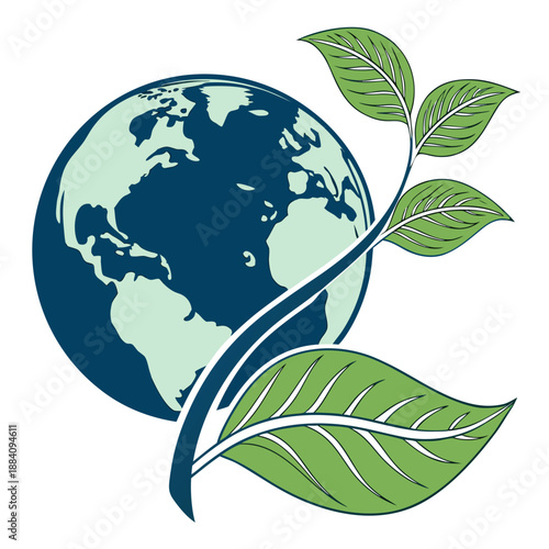 Earth with growing plant