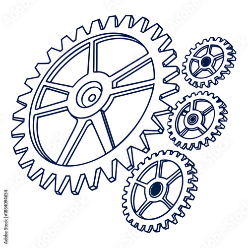 Interconnected gears
