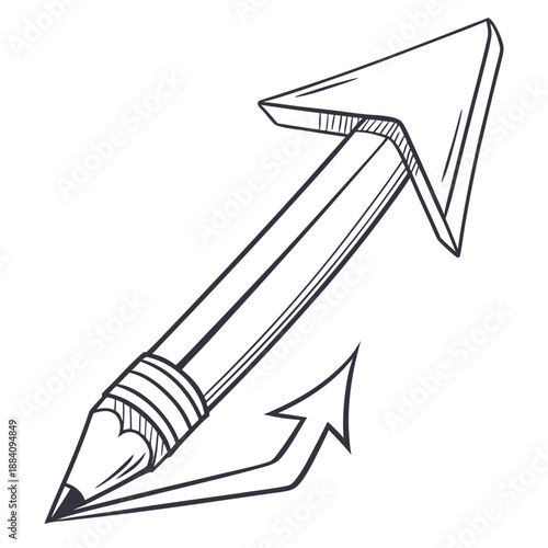 Pencil arrow pointing upward