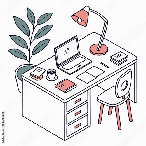 Organized home office setup