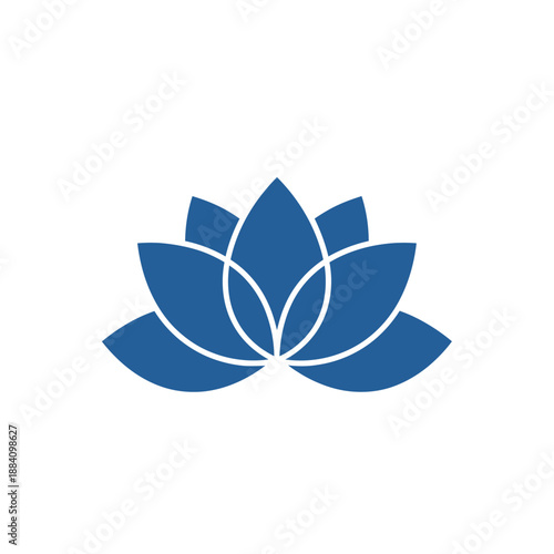 Beautiful Blue Lotus Flower Symbol of Purity and Spirituality on Isolated White Background