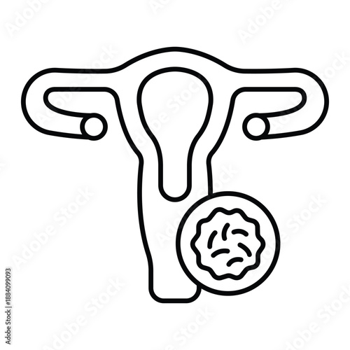 Ovary Uterus Vector Icon which can easily modify or edit