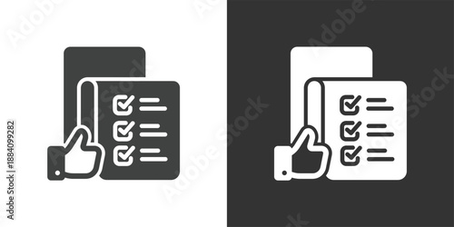 Checklist Approval icon. Solid glyph series icon