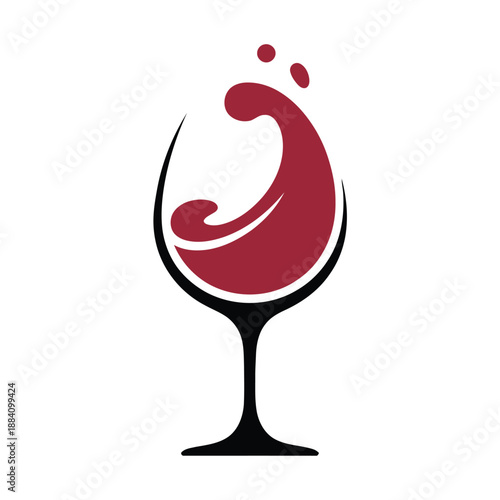 Red wine glass with splashing liquid  wineglass  drinking  alcohol icon