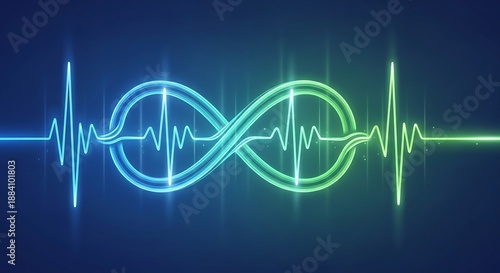 Wallpaper Mural Abstract infinity symbol heartbeat pulse graphic design digital art Torontodigital.ca