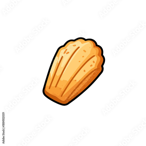 [Vector EPS]A delicious and golden madeleine cake illustration