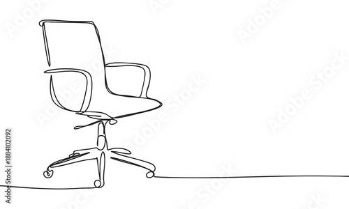 Minimalist Single Line Art of an Office Chair