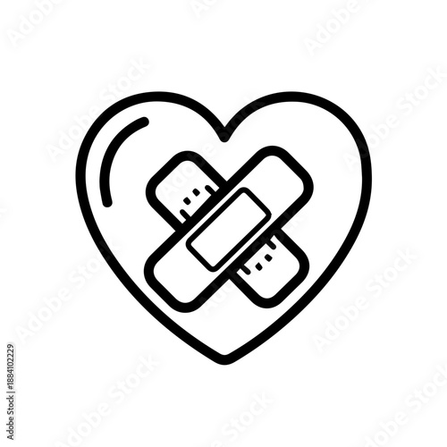 Heart with bandage Vector