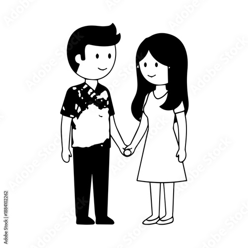 Couple holding hands Vector