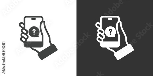 Mobile Support icon. Solid glyph series icon