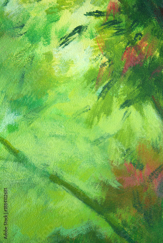 Oil painting patterned wallpaper