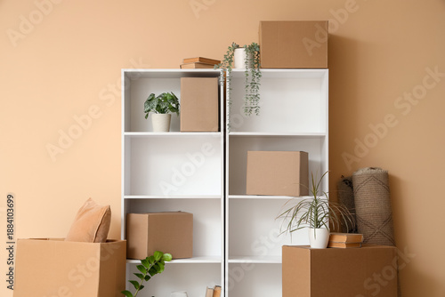 Shelf unit with plants and ...