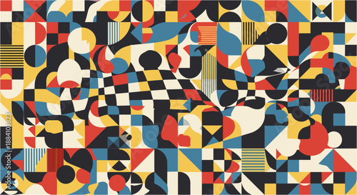 Vibrant Abstract Geometric Shapes and Patterns.