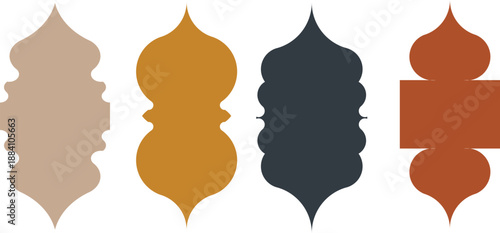 Modern islamic oriental window and arch shape collection for ramadan decorative design