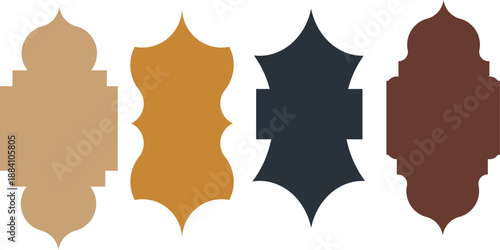 Modern islamic oriental window and arch shape collection for ramadan decorative design