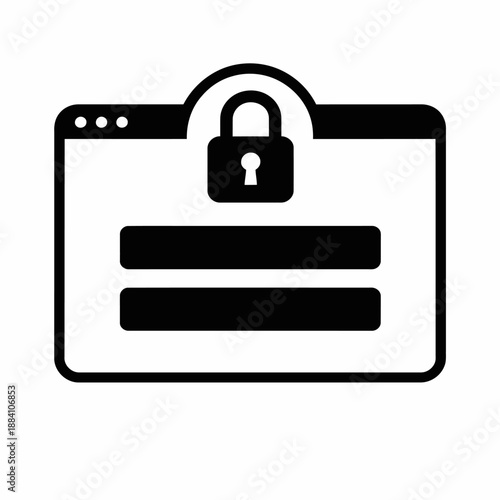 Digital security and user authentication process displayed with a secure login screen icon. isolated on transparent background, isolated on white background, Vector