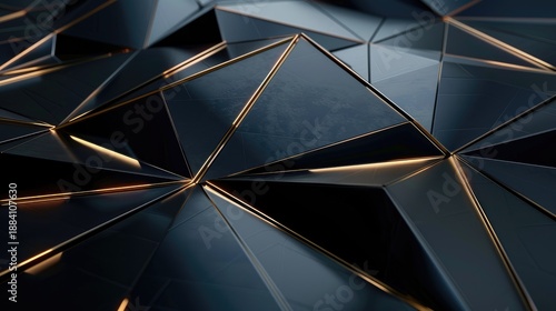 A close-up of a textured, geometric surface with metallic and reflective elements.
